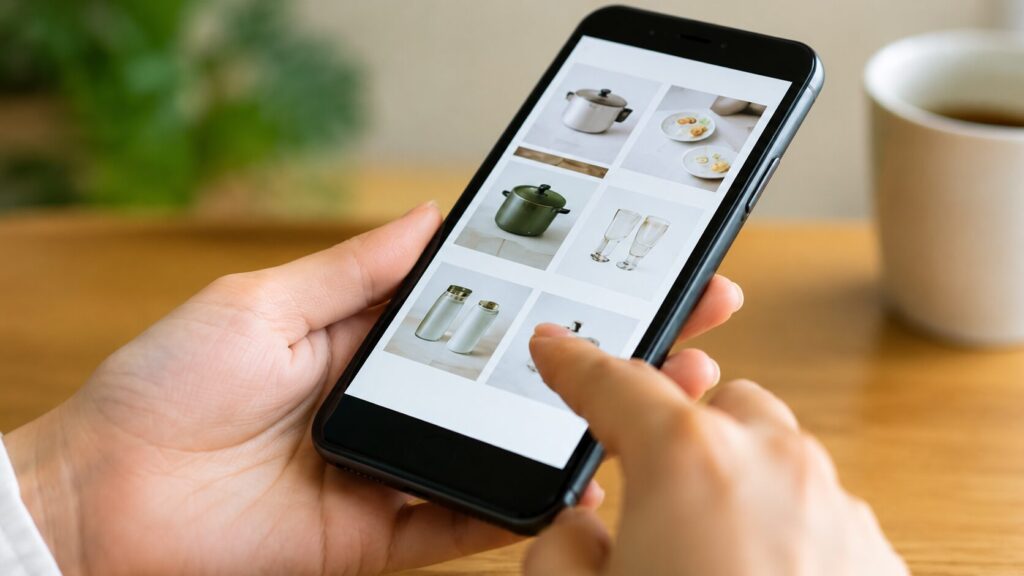 スマートフォンの商品交換サイトでカタログギフトを選ぶ